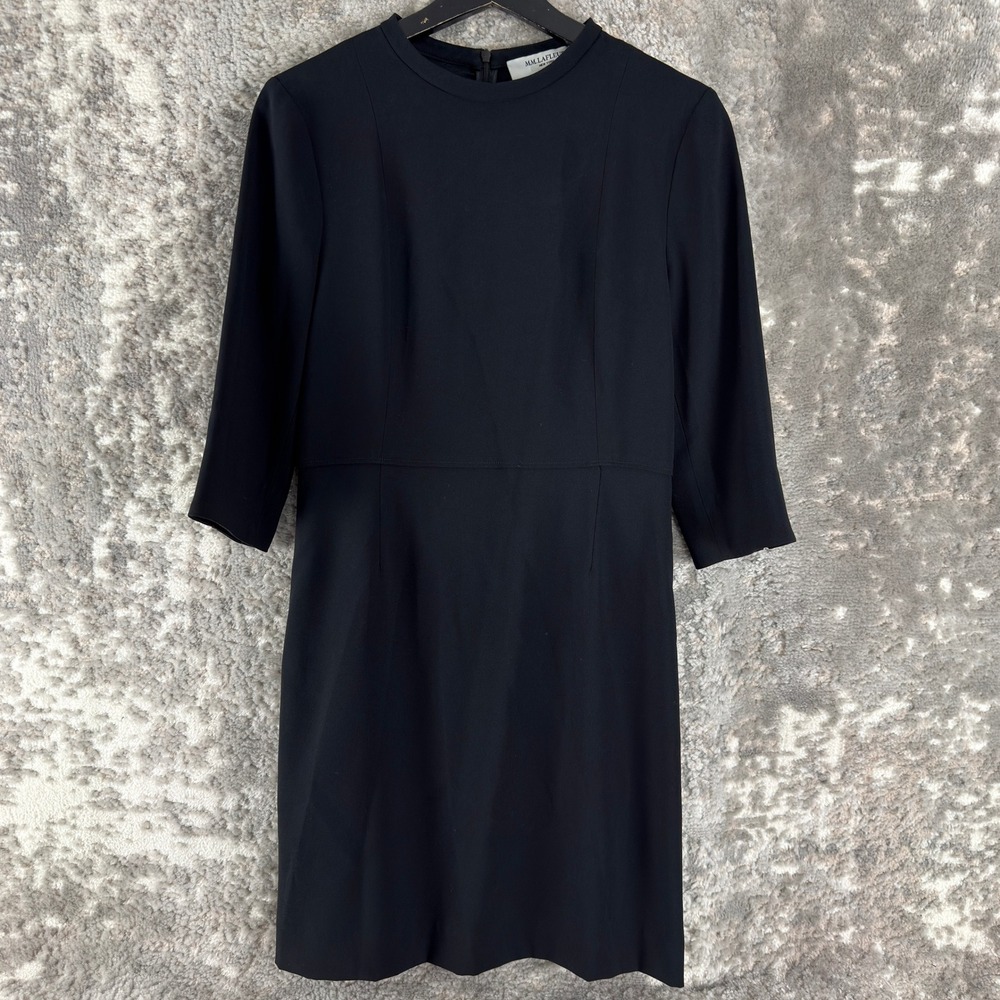 MM.LaFleur Size 4 Career Professional Sheath Dress Black 3/4 Sleeve Womens
